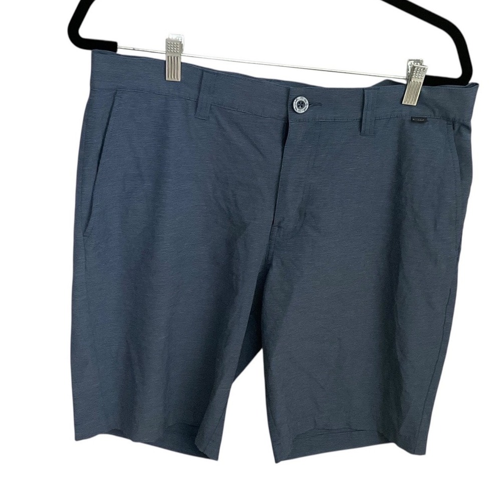 TravisMathew Blue Micro Stripe Blue Golf Shorts Mens 34 Performance Stretch